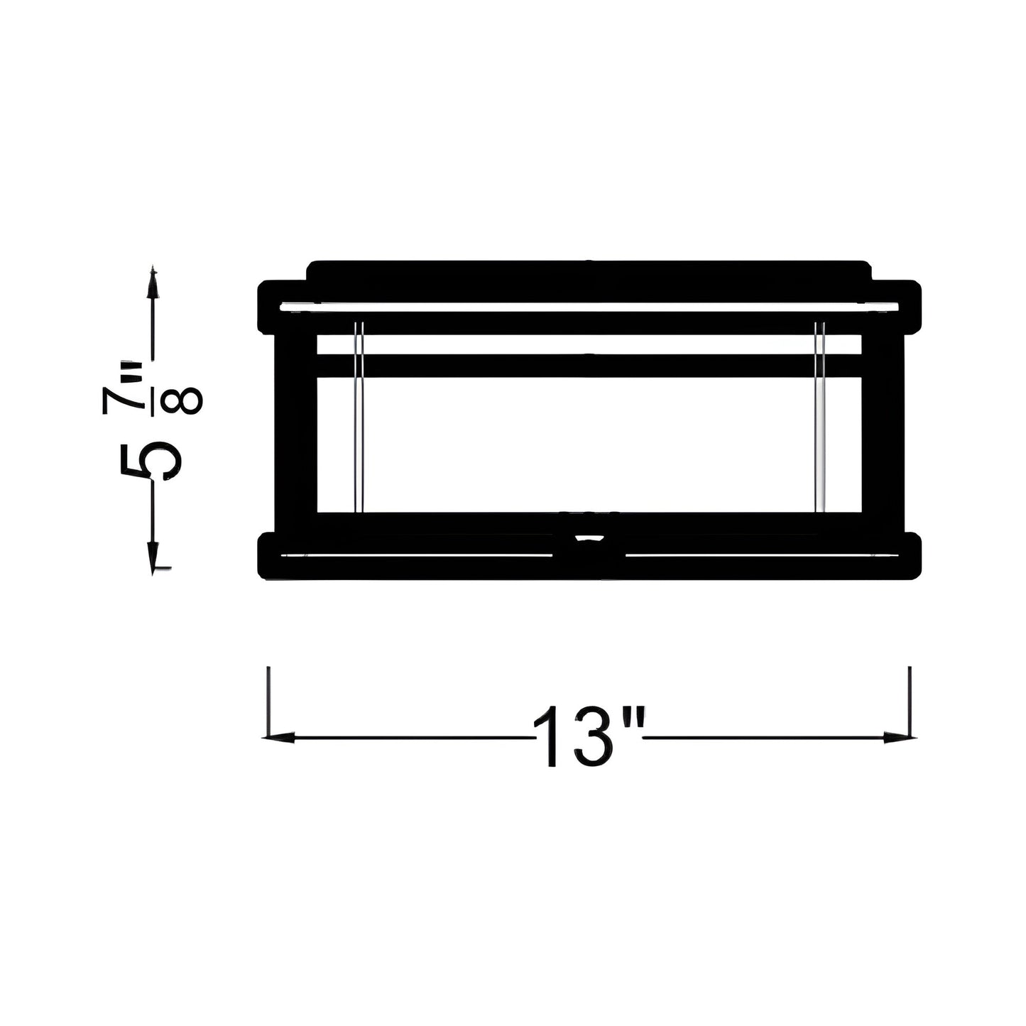 Pediment Outdoor Flush Mount Ceiling Light - line drawing.