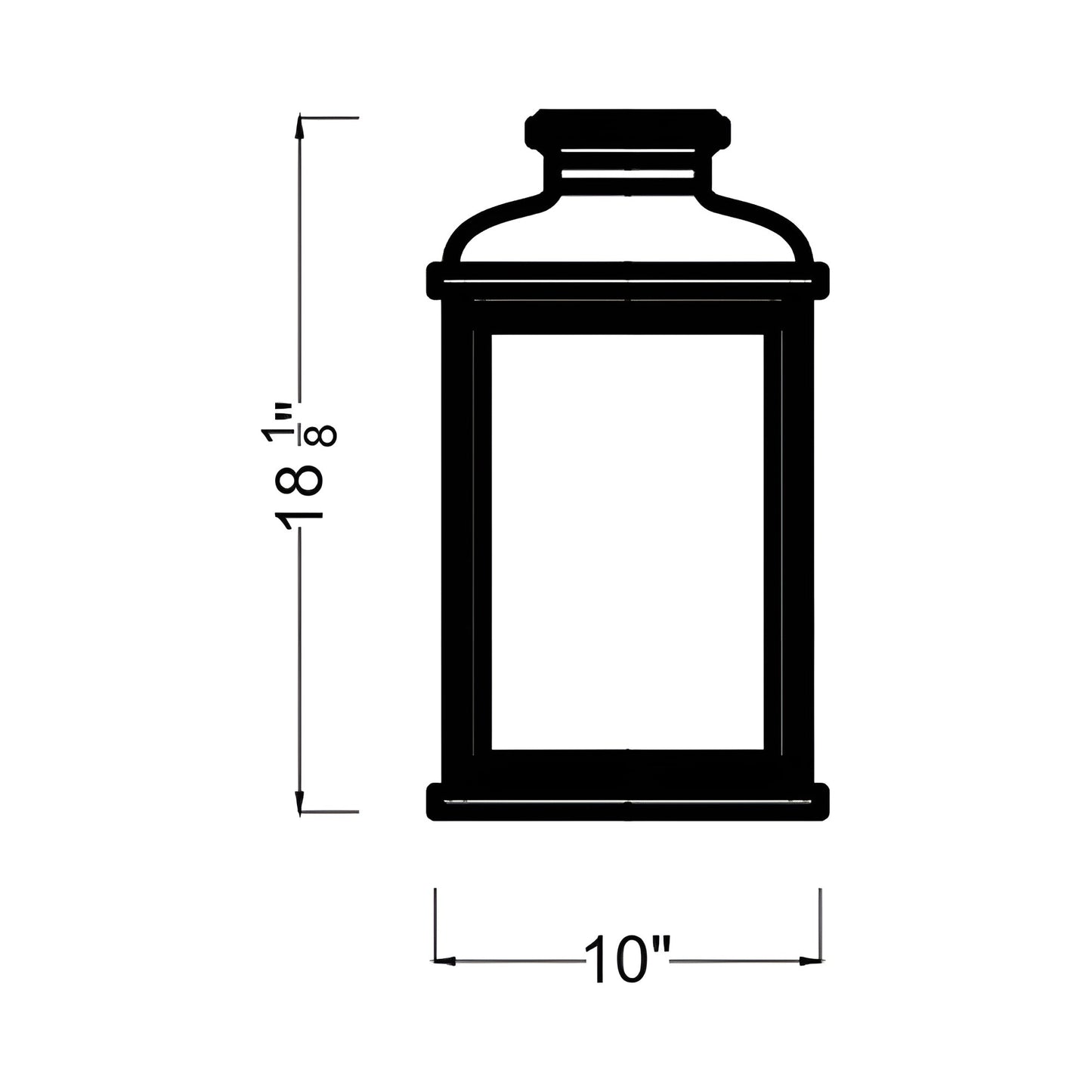 Pediment Outdoor Wall Light - line drawing.