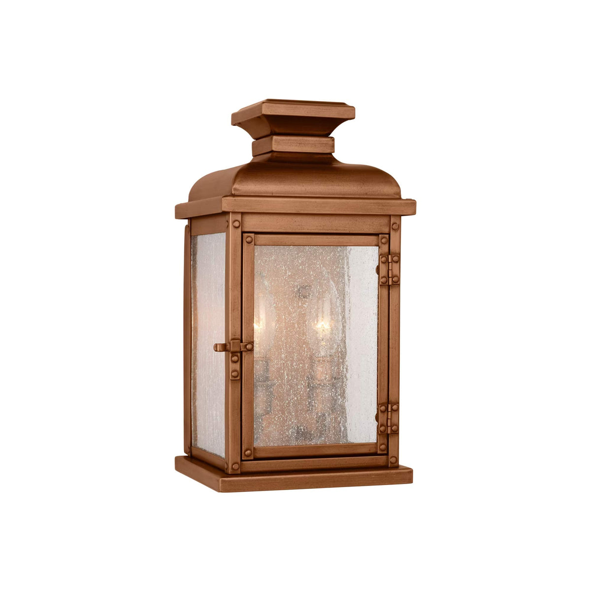 Pediment Outdoor Wall Light in Natural Copper (12.5-Inch).