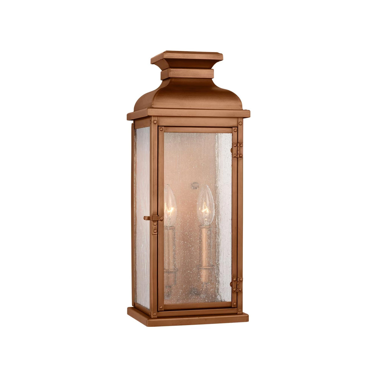 Pediment Outdoor Wall Light in Natural Copper (18.13-Inch).