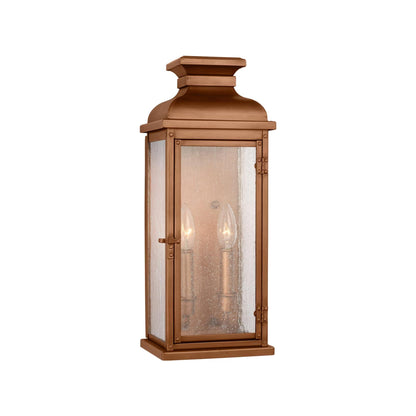 Pediment Outdoor Wall Light in Natural Copper (18.13-Inch).