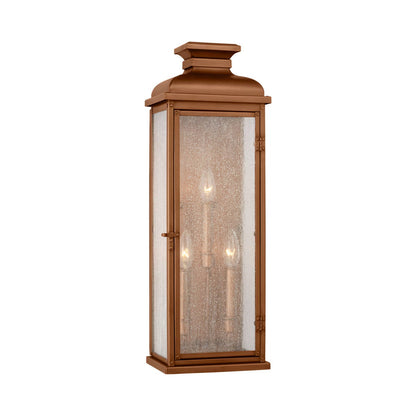 Pediment Outdoor Wall Light in Natural Copper (23.88-Inch).
