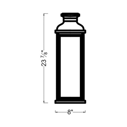 Pediment Outdoor Wall Light - line drawing.