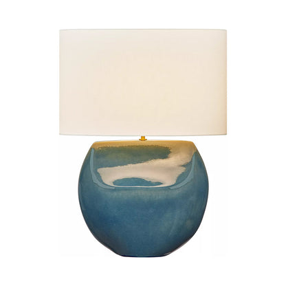 Pente Table Lamp in Deep Ocean Crackle.