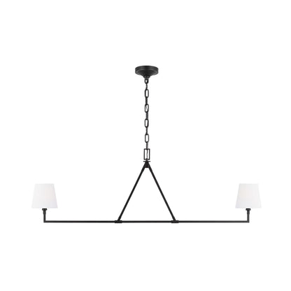 Perth Linear Chandelier in Aged Iron.