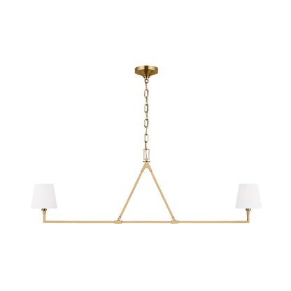 Perth Linear Chandelier in Burnished Brass.