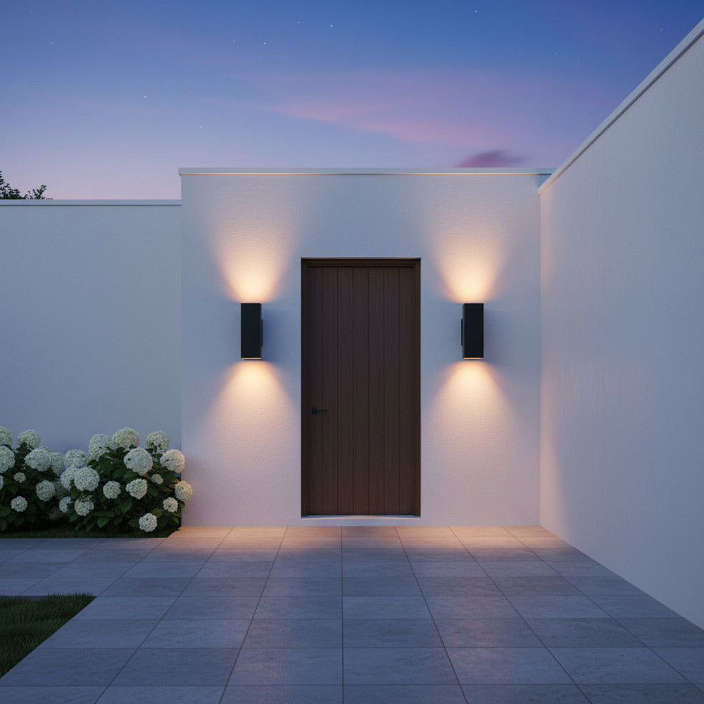 Pohl Outdoor Two Light Wall Light in Outside Area.