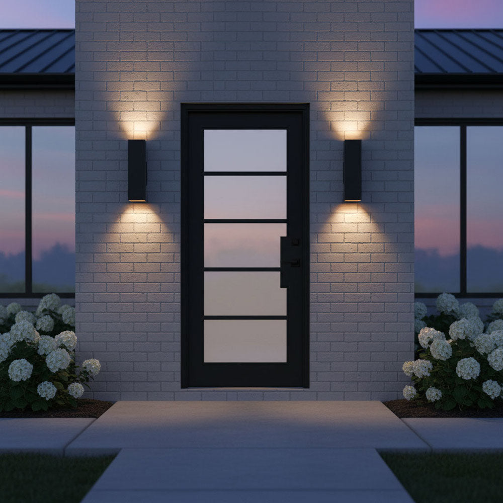 Pohl Outdoor Two Light Wall Light in Outside Area.
