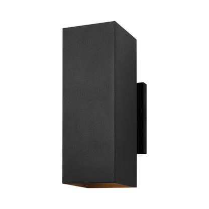 Pohl Outdoor Two Light Wall Light in Textured Black (14.25-Inch).