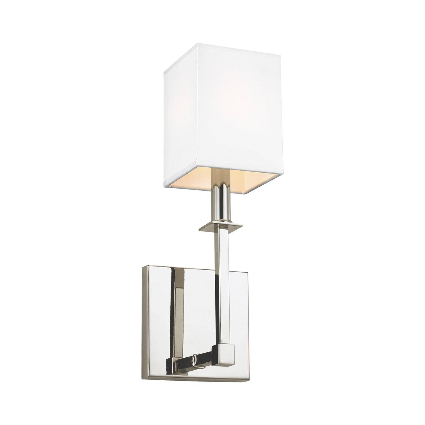 Quinn Bath Wall Light in Polished Nickel.