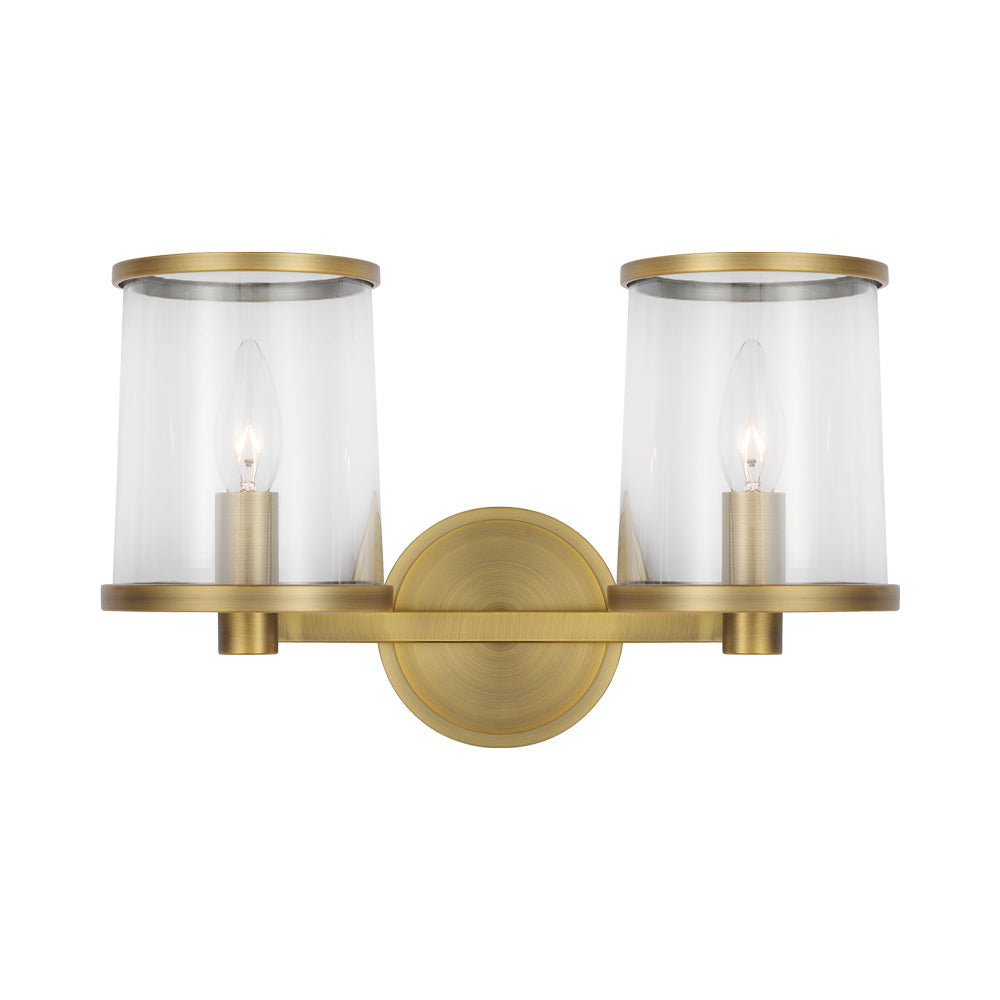 Reynolds Bath Vanity Light in Time Worn Brass (Medium).