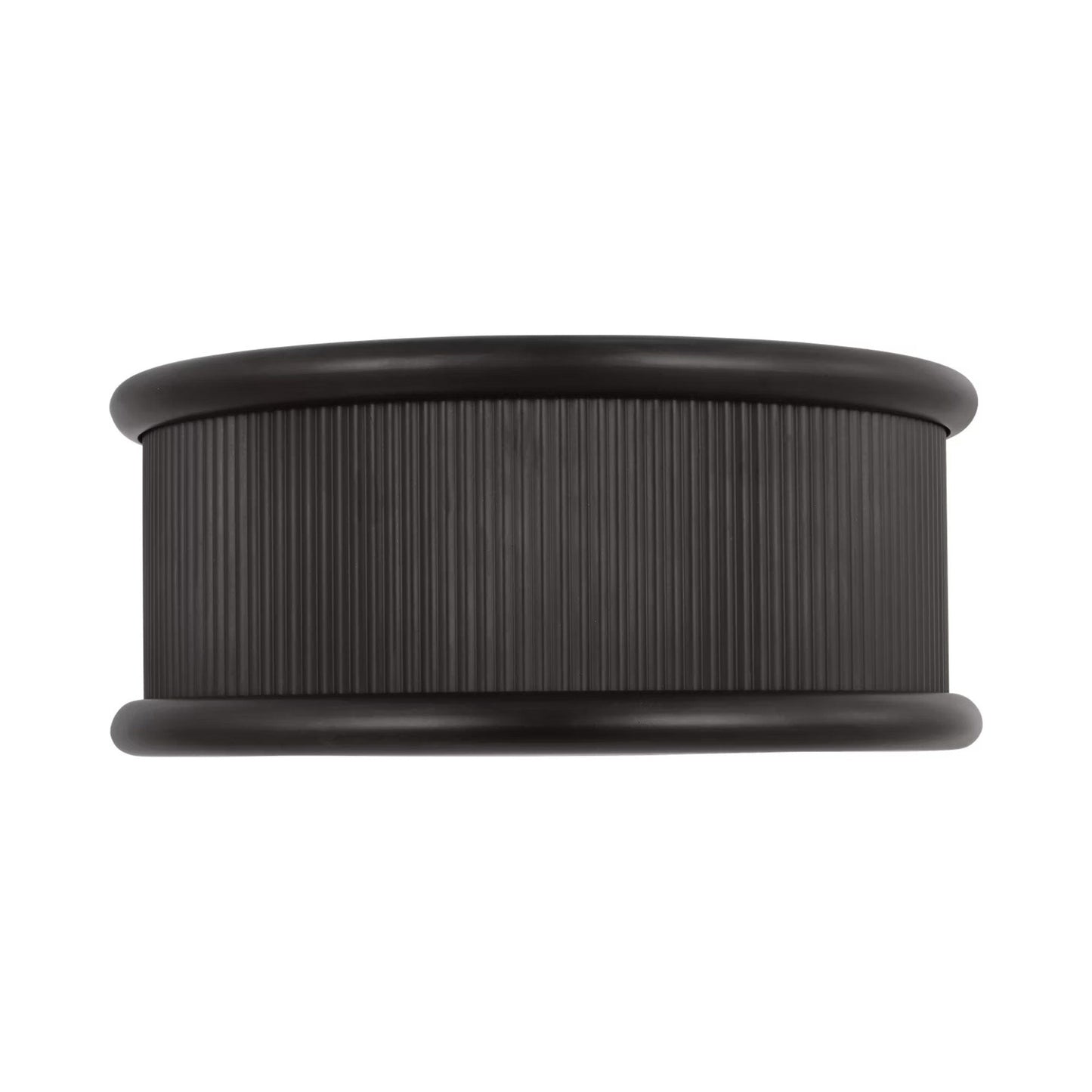 Ritz Drum Flush Mount Ceiling Light in Aged Iron (14-Inch).