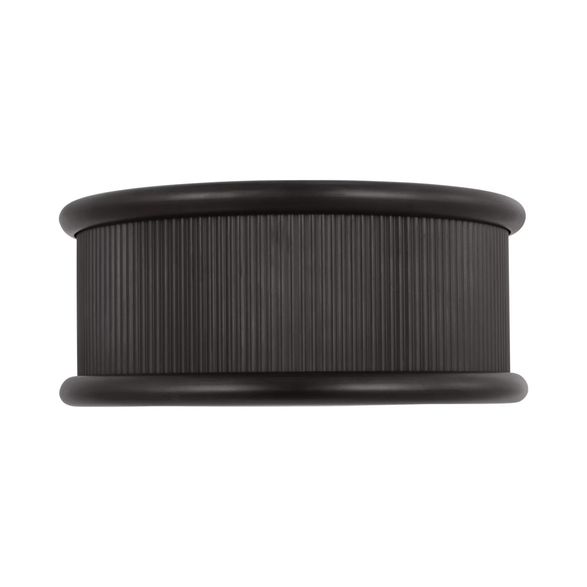 Ritz Drum Flush Mount Ceiling Light in Aged Iron (14-Inch).