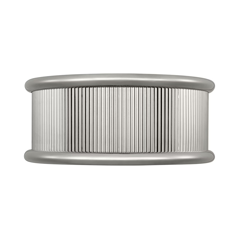 Ritz Drum Flush Mount Ceiling Light in Polished Nickel (14-Inch).