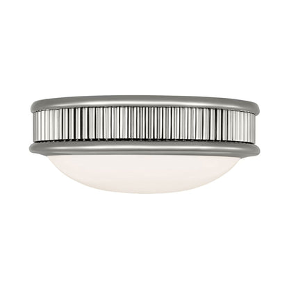 Ritz LED Flush Mount Ceiling Light in Polished Nickel (8-Inch).