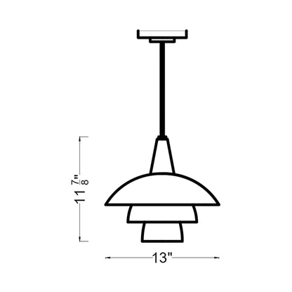 Rossie Pendant Light - line drawing.