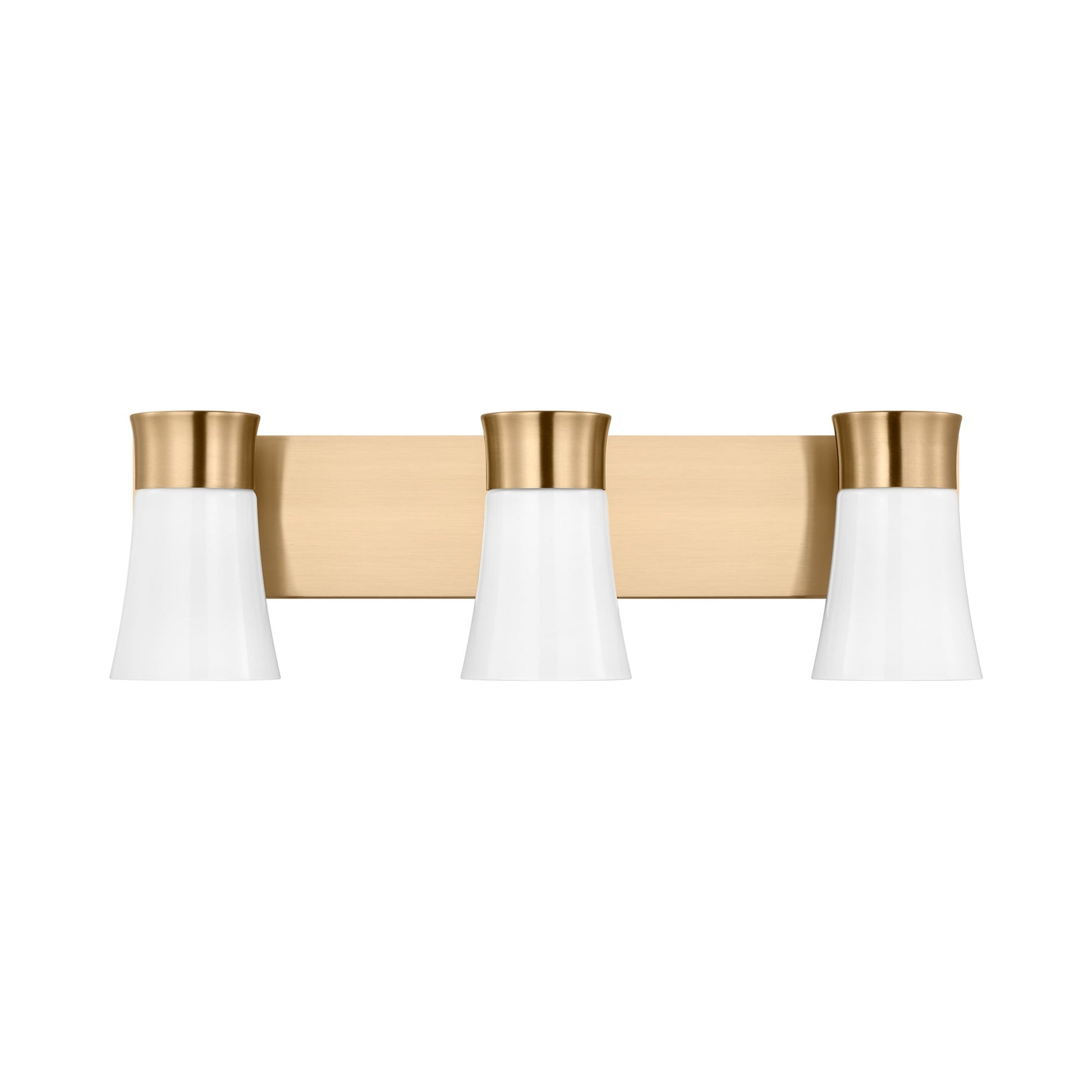 Roy Bath Vanity Light in Satin Brass (3-Light).