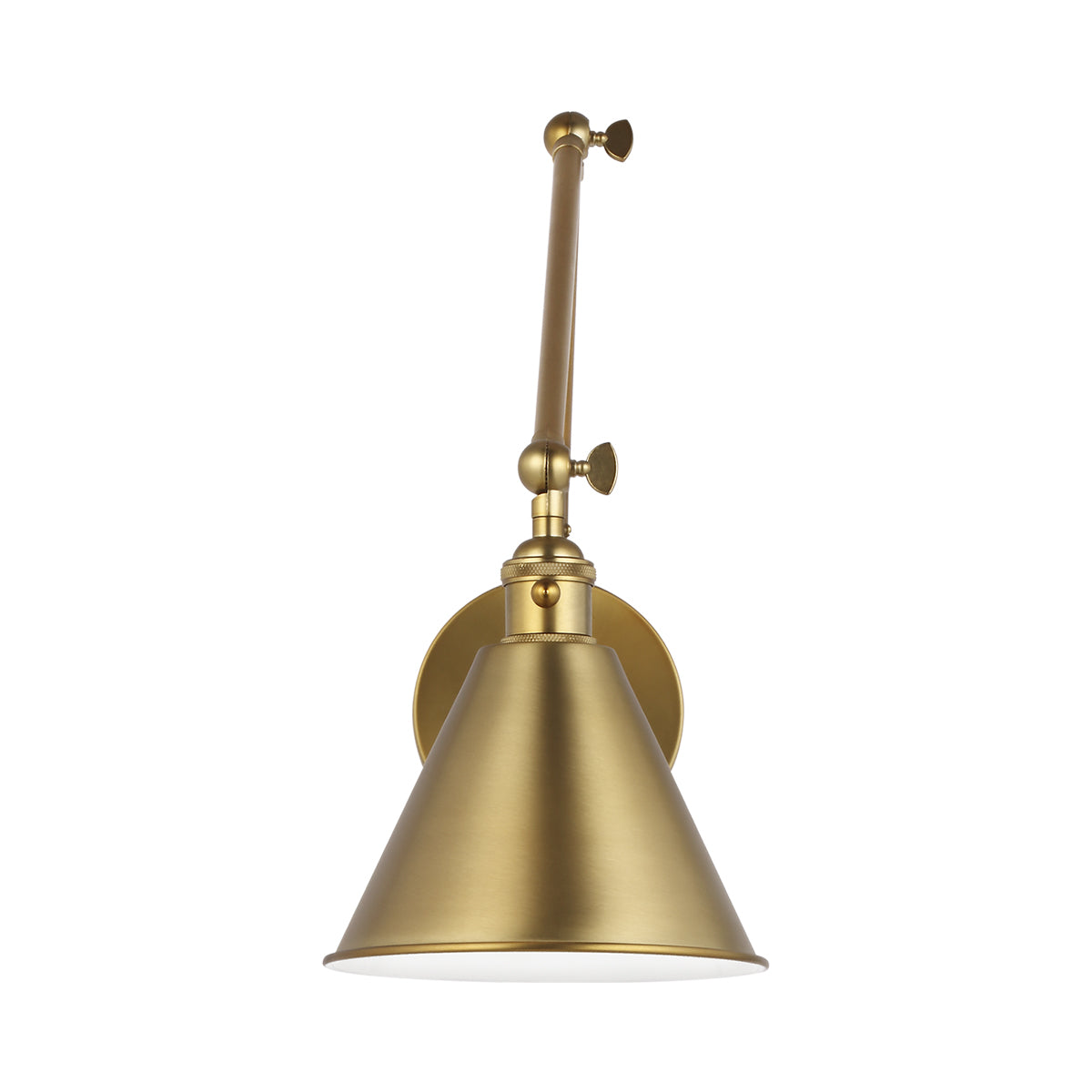 Salem Double Arm One Bath Wall Light in Satin Brass.