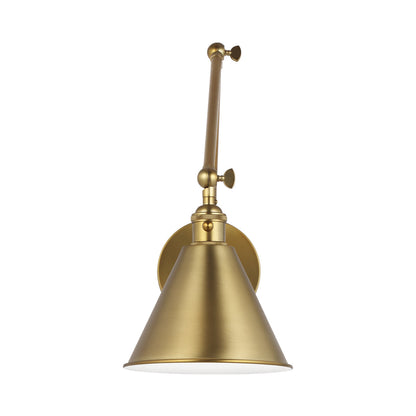 Salem Double Arm One Bath Wall Light in Satin Brass.
