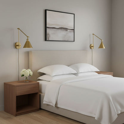 Salem Double Arm One Bath Wall Light in bedroom.