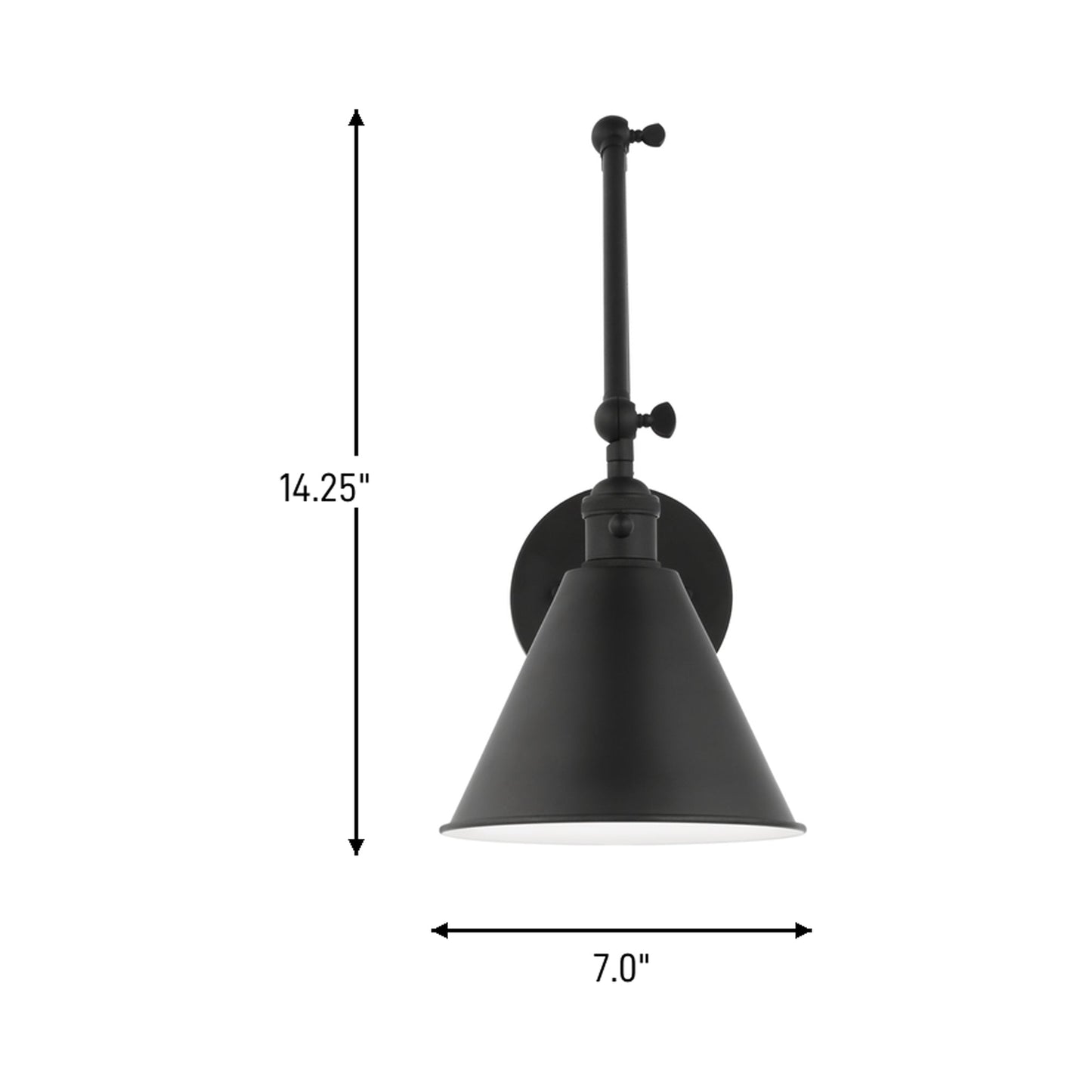 Salem Double Arm One Bath Wall Light - line drawing.