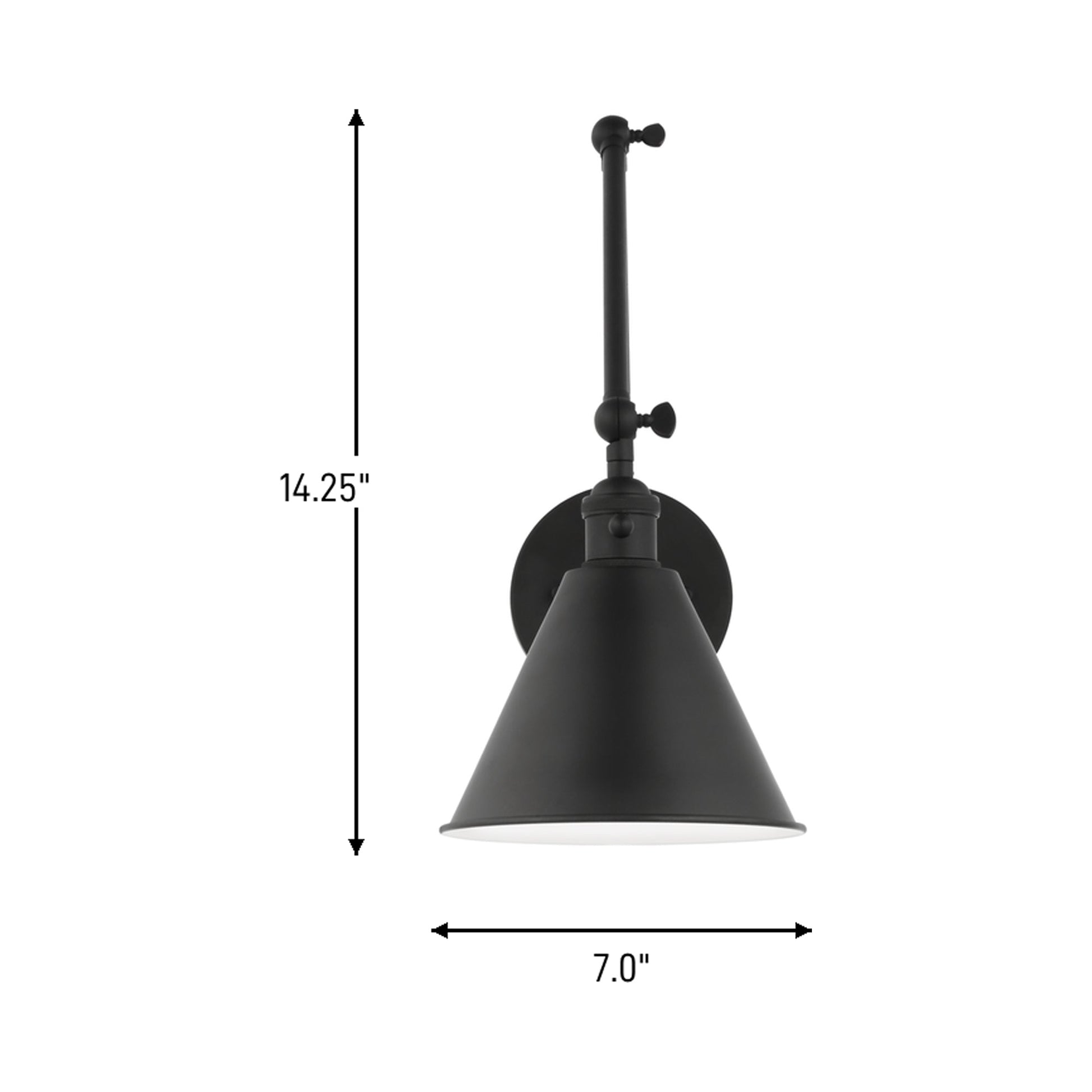 Salem Double Arm One Bath Wall Light - line drawing.