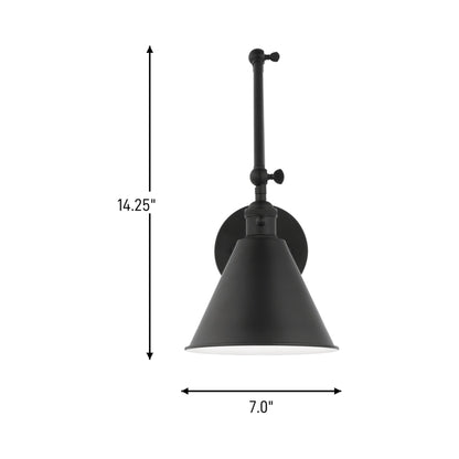 Salem Double Arm One Bath Wall Light - line drawing.