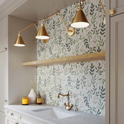 Salem Double Arm One Bath Wall Light in bathroom.