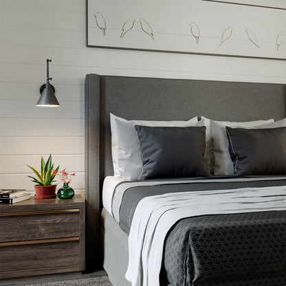 Salem Double Arm One Bath Wall Light in bedroom.