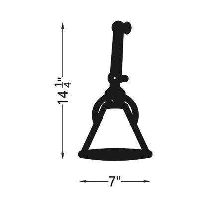 Salem Double Arm One Bath Wall Light - line drawing.