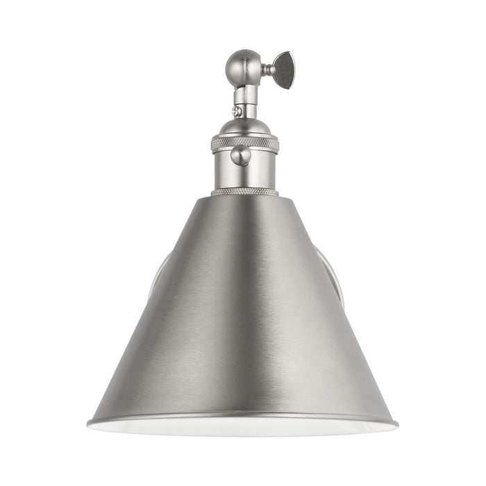 Salem Single Arm One Wall Light in Brushed Nickel.