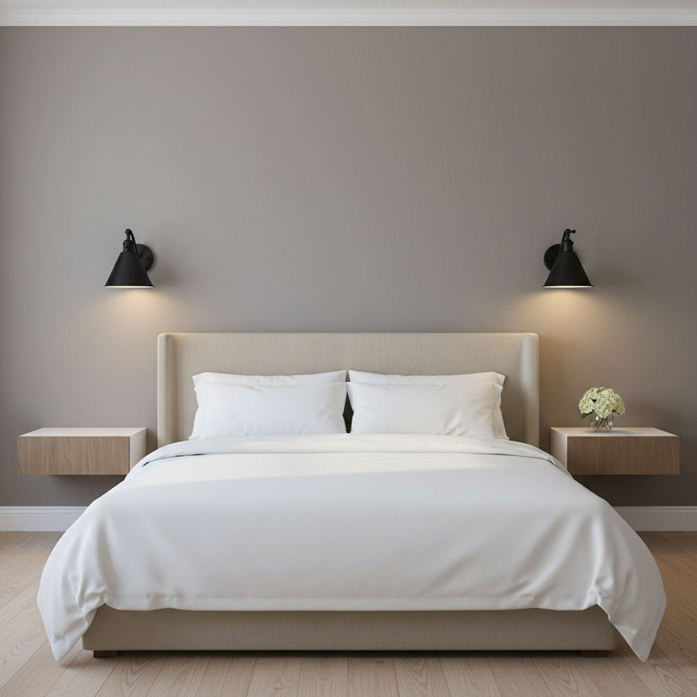 Salem Single Arm One Wall Light in bedroom.