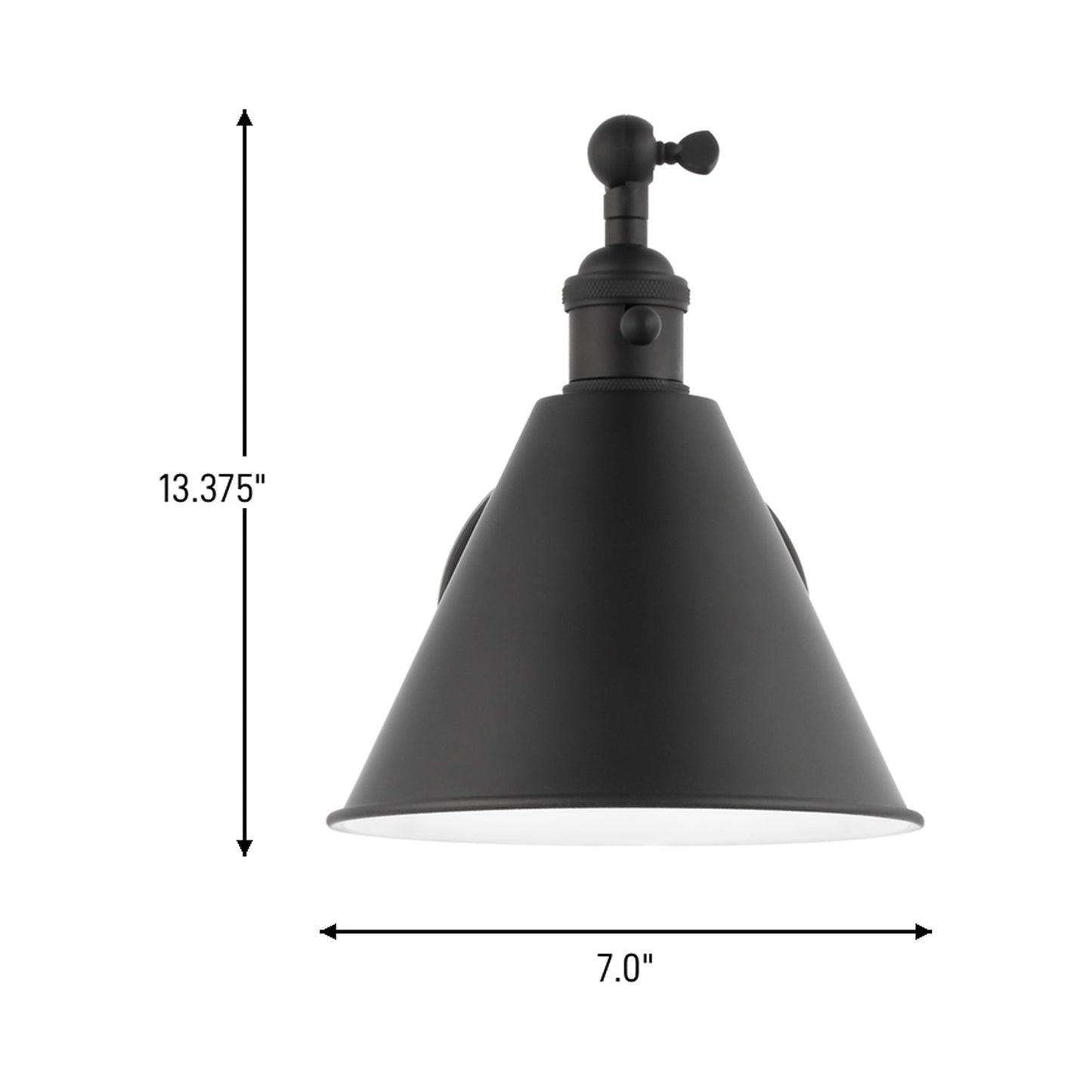 Salem Single Arm One Wall Light - line drawing.