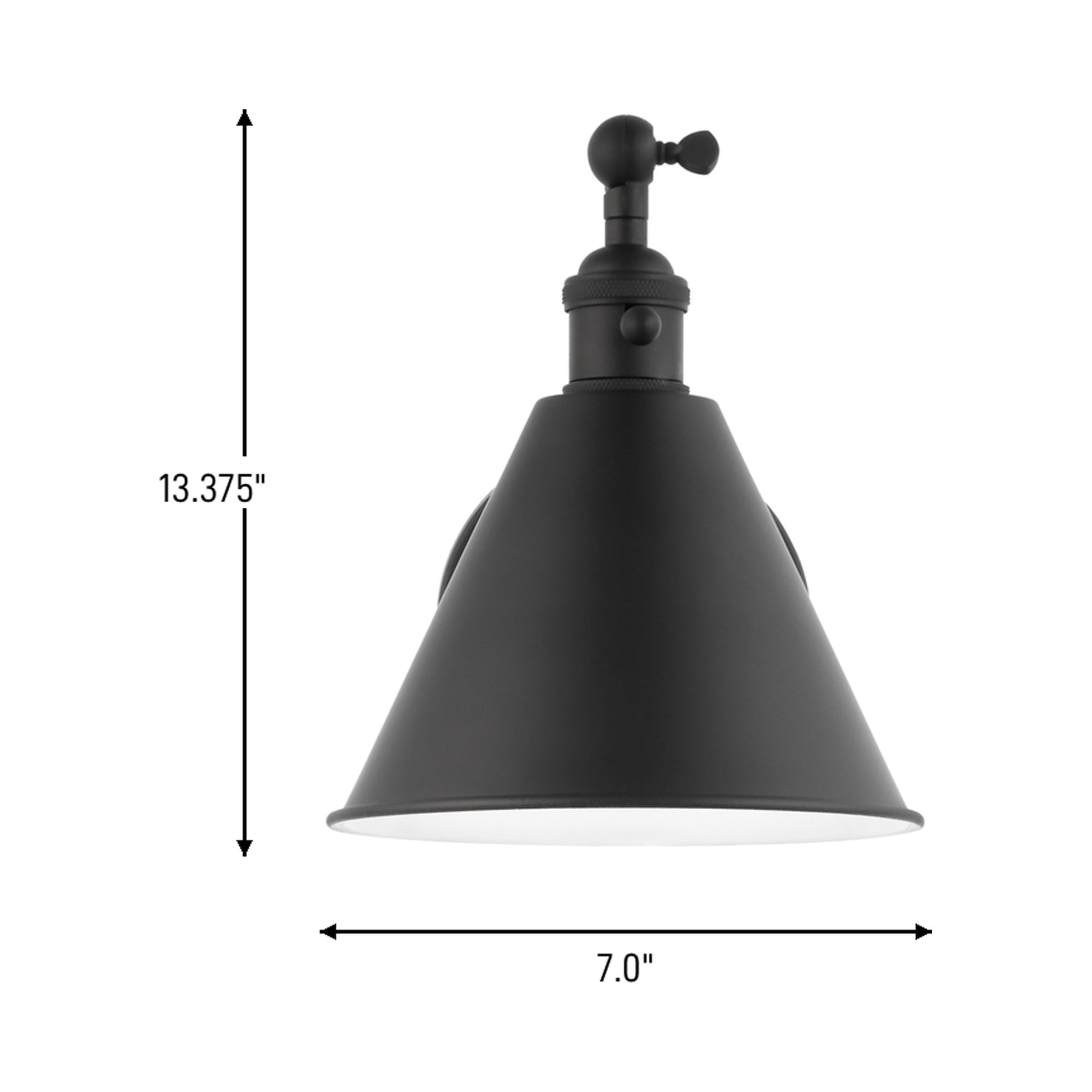 Salem Single Arm One Wall Light - line drawing.