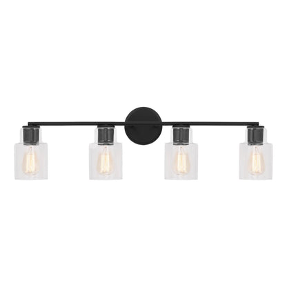 Sayward Bath Vanity Light in Midnight Black (4-Light).