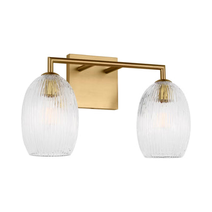 Serafina Bath Vanity Light in Burnished Brass (2-Light).