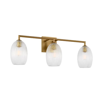 Serafina Bath Vanity Light in Burnished Brass (3-Light).