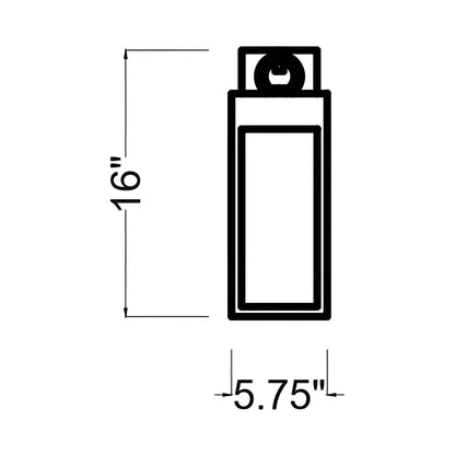 Sesha Outdoor LED Wall Light - line drawing.