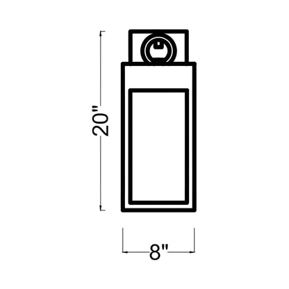 Sesha Outdoor LED Wall Light - line drawing.
