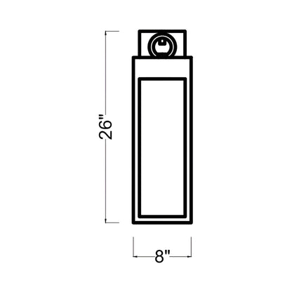 Sesha Outdoor LED Wall Light - line drawing.