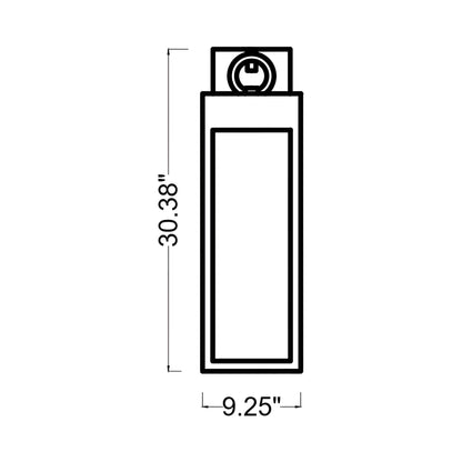 Sesha Outdoor LED Wall Light - line drawing.