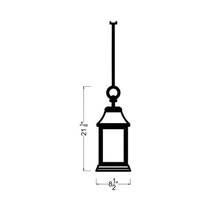 Shepherd Outdoor Pendant Light - line drawing.
