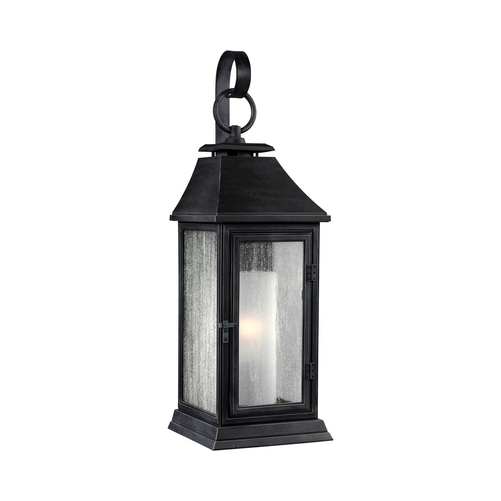 Shepherd Outdoor Wall Light in Dark Weathered Zinc (Small).