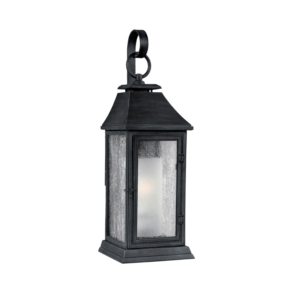 Shepherd Outdoor Wall Light in Dark Weathered Zinc (Medium).