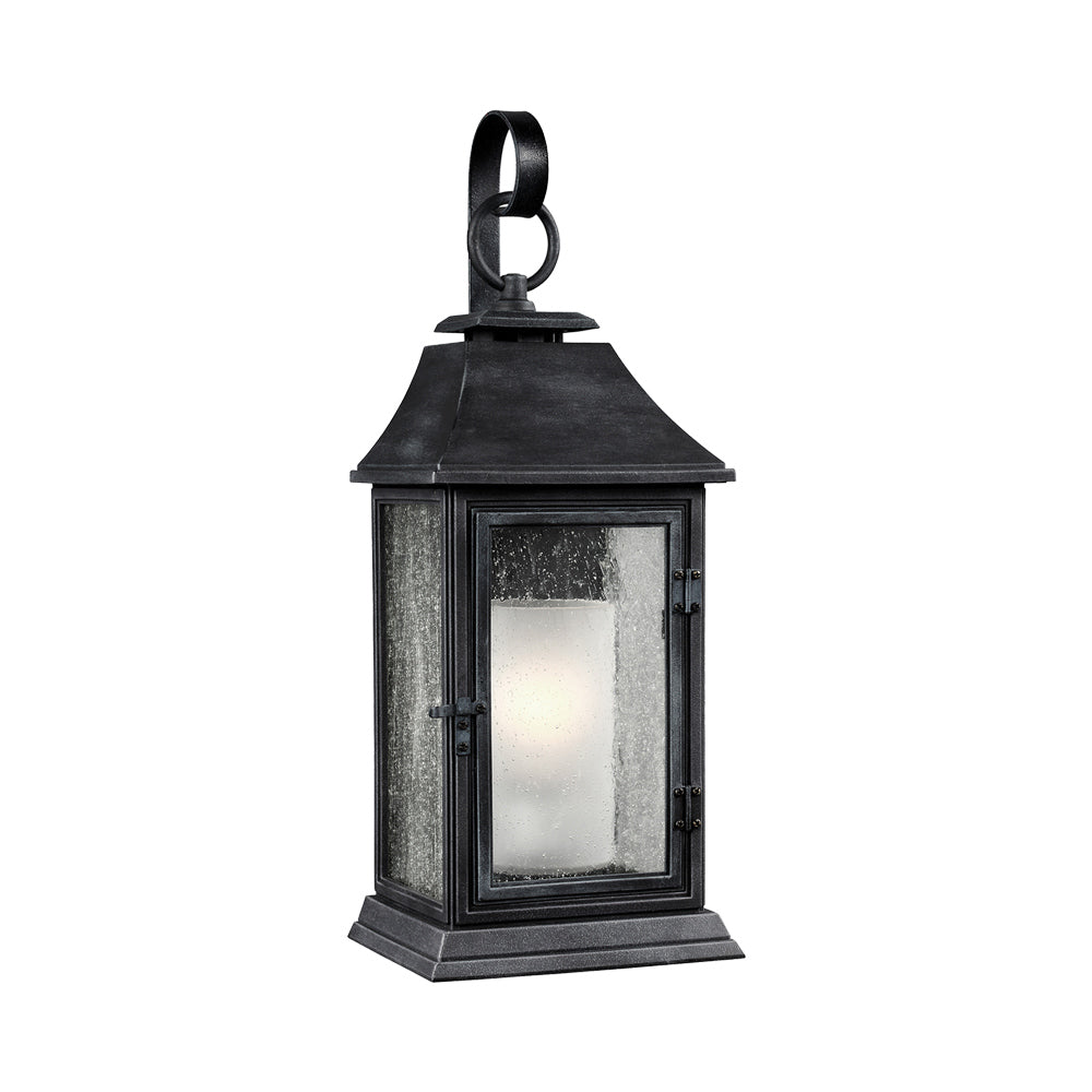 Shepherd Outdoor Wall Light in Dark Weathered Zinc (Large).