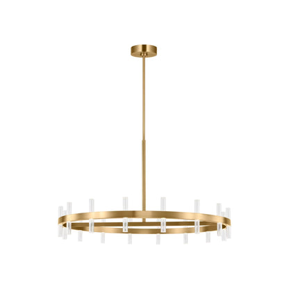 Silas LED Chandelier in Burnished Brass (36-Inch).