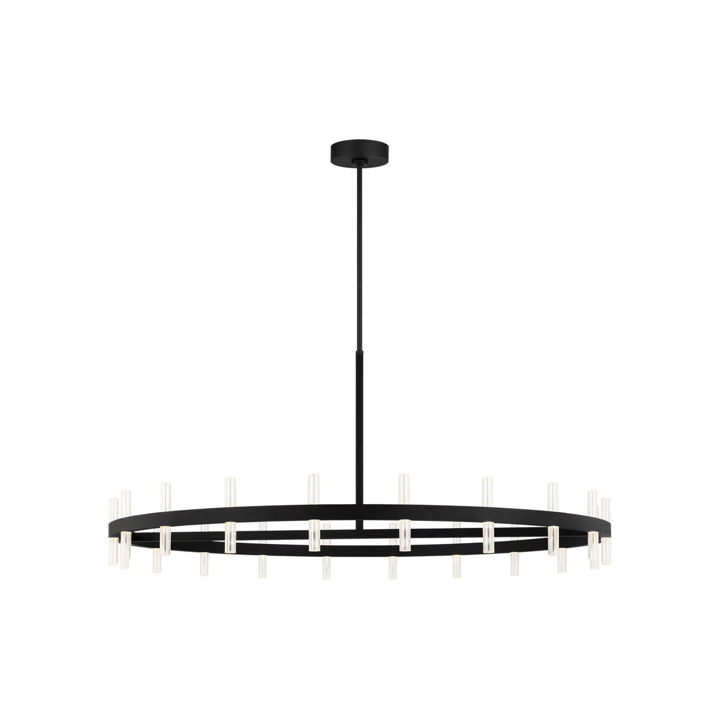Silas LED Chandelier in Midnight Black (48-Inch).