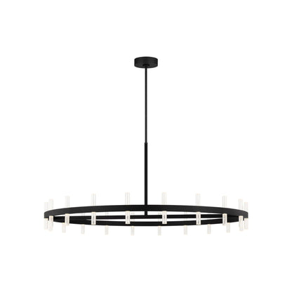 Silas LED Chandelier in Midnight Black (48-Inch).