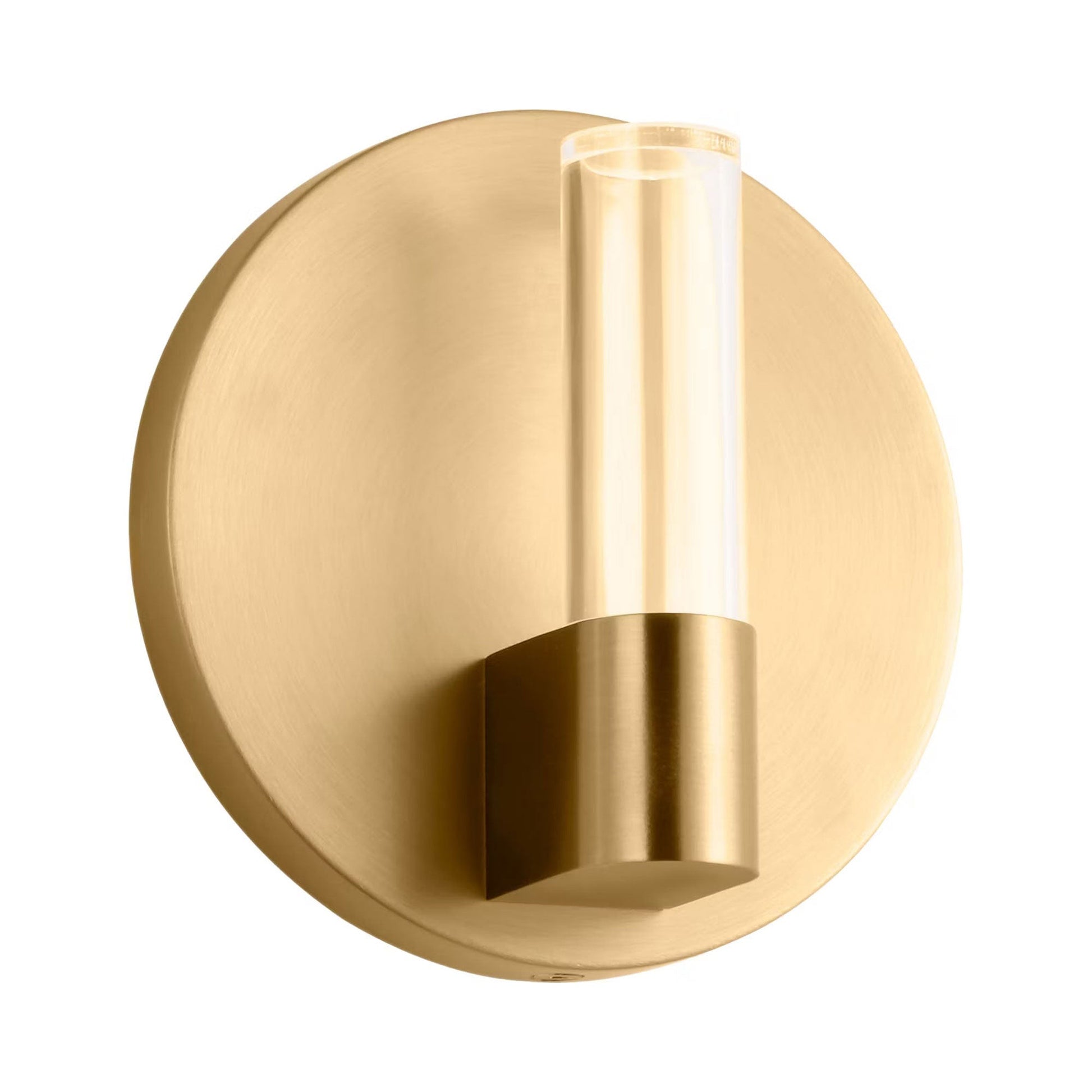 Silas LED Single Wall Light in Burnished Brass.