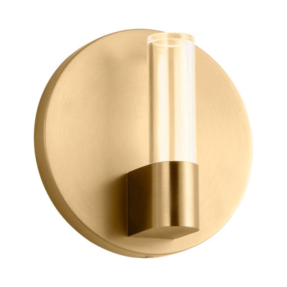 Silas LED Single Wall Light in Burnished Brass.